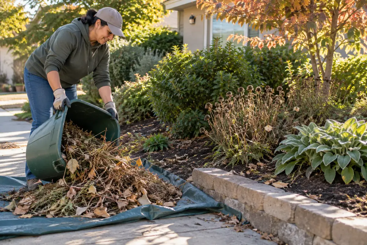 Garden Cleanup material prepared for removal